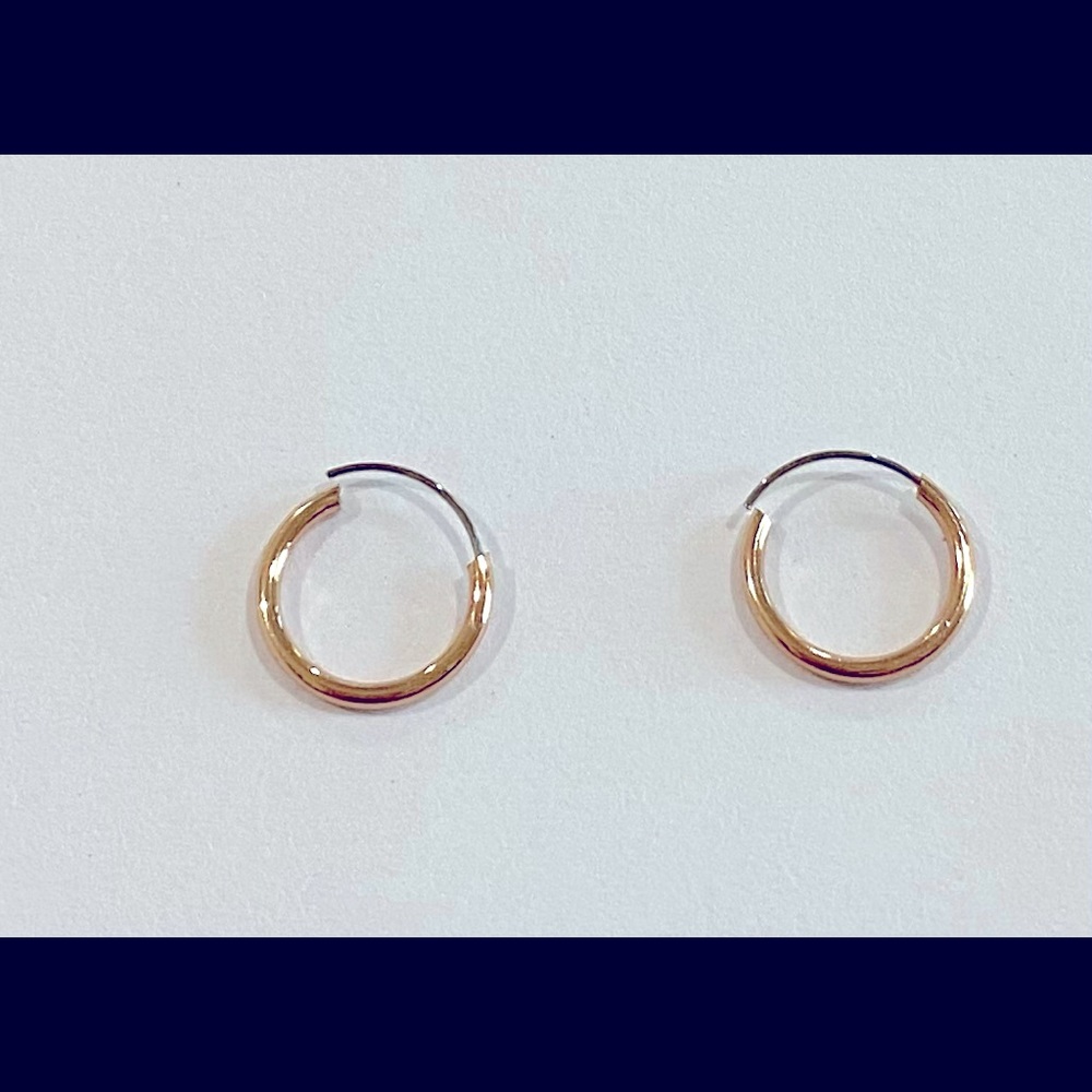 NEW PETITE ROSE COLORED HOOPS - Picture 2 of 2